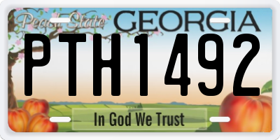 GA license plate PTH1492