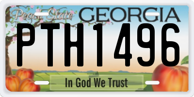 GA license plate PTH1496