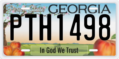 GA license plate PTH1498