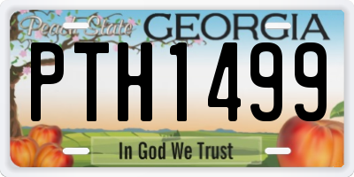 GA license plate PTH1499