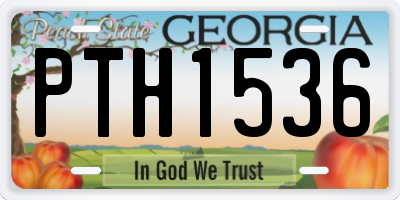 GA license plate PTH1536