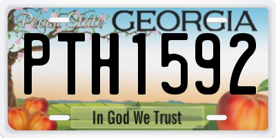 GA license plate PTH1592