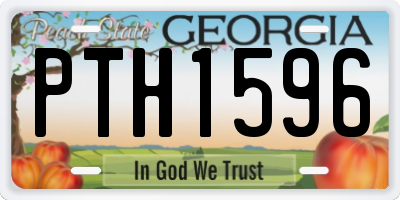 GA license plate PTH1596