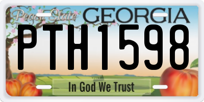 GA license plate PTH1598
