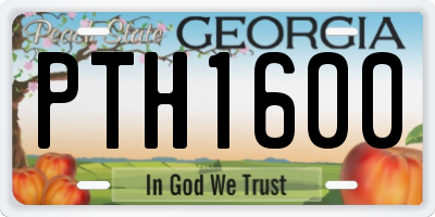 GA license plate PTH1600