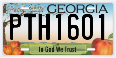 GA license plate PTH1601