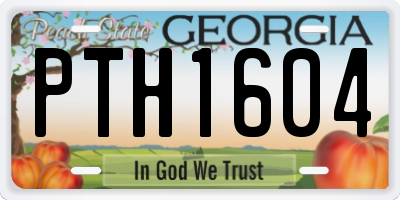 GA license plate PTH1604