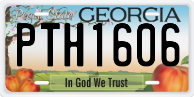 GA license plate PTH1606