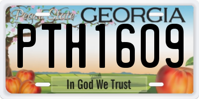 GA license plate PTH1609