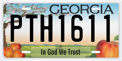 GA license plate PTH1611