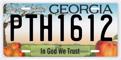 GA license plate PTH1612