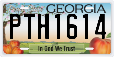 GA license plate PTH1614