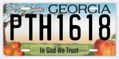 GA license plate PTH1618