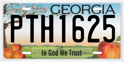 GA license plate PTH1625