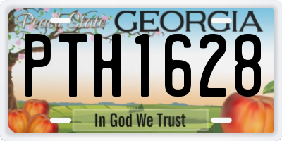 GA license plate PTH1628
