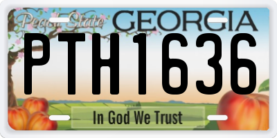 GA license plate PTH1636