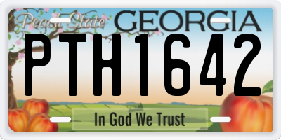 GA license plate PTH1642