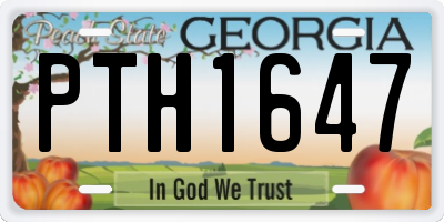 GA license plate PTH1647