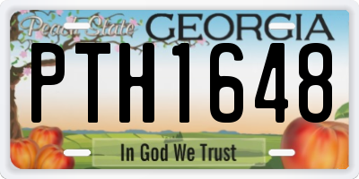 GA license plate PTH1648