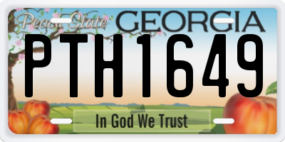GA license plate PTH1649