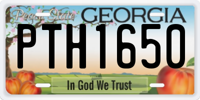 GA license plate PTH1650