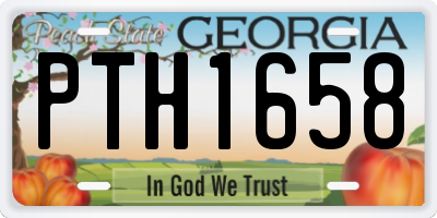 GA license plate PTH1658