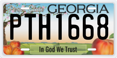 GA license plate PTH1668