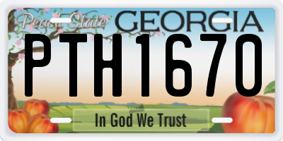 GA license plate PTH1670