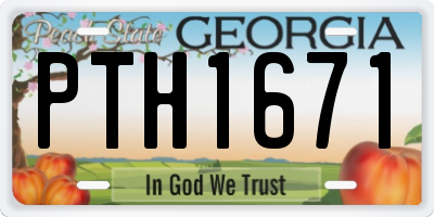 GA license plate PTH1671