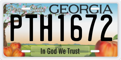 GA license plate PTH1672