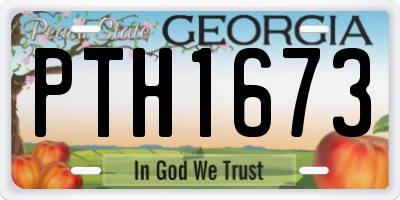 GA license plate PTH1673