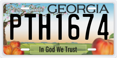 GA license plate PTH1674