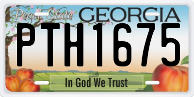 GA license plate PTH1675