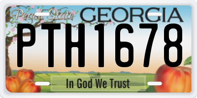 GA license plate PTH1678