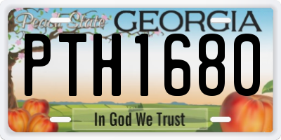 GA license plate PTH1680