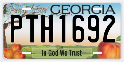 GA license plate PTH1692