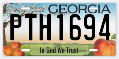 GA license plate PTH1694