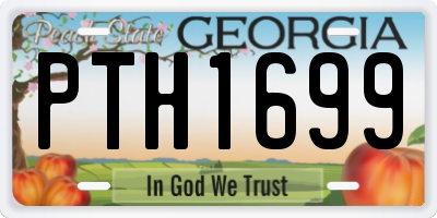 GA license plate PTH1699