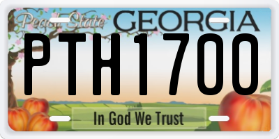 GA license plate PTH1700