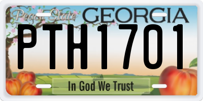 GA license plate PTH1701