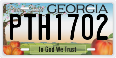 GA license plate PTH1702