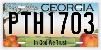 GA license plate PTH1703