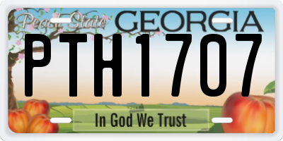 GA license plate PTH1707
