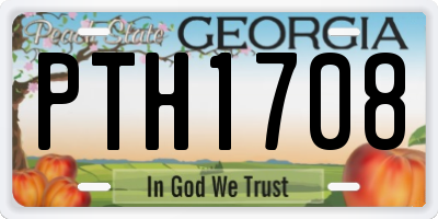 GA license plate PTH1708