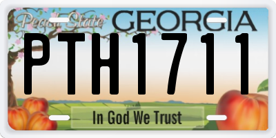 GA license plate PTH1711