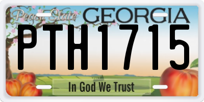 GA license plate PTH1715