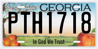 GA license plate PTH1718