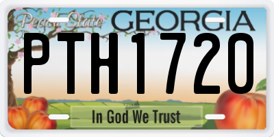 GA license plate PTH1720