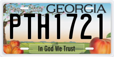 GA license plate PTH1721