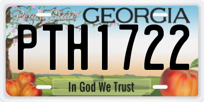 GA license plate PTH1722